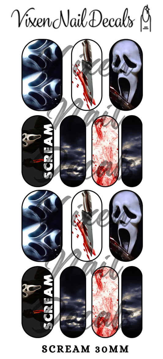 Scream - Scary Movie Waterslide Nail Decals - Nail Wraps - Nail Designs - Nail Art
