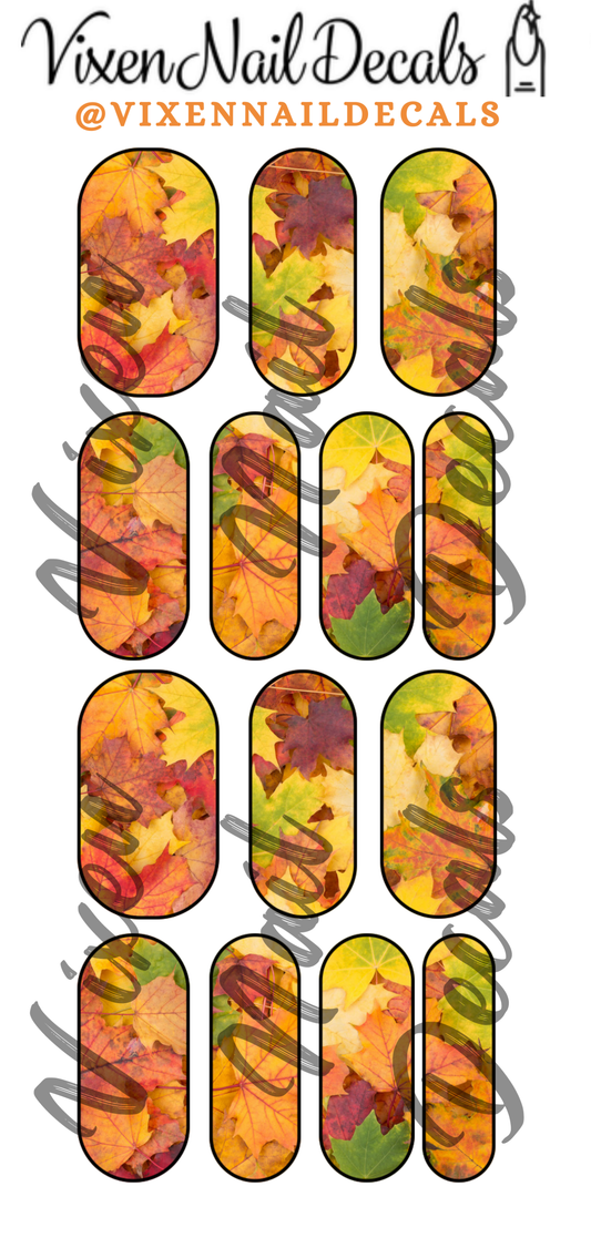 Autumn - Fall - Leaves Waterslide Nail Decals - Nail Wraps - Nail Designs - Nail Art