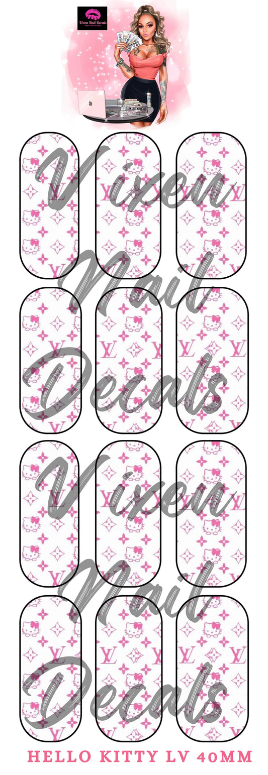 Designer Kitty Waterslide Nail Decals - Nail Wraps - Nail Designs - Nail Art
