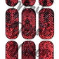 Red Snake Print - Pattern Waterslide Nail Decals - Nail Wraps - Nail Designs - Nail Art