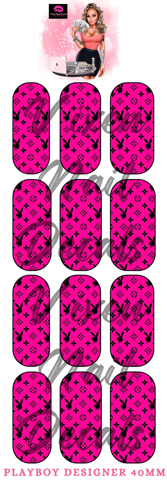 Bunny - Pink Designer Waterslide Nail Decals - Nail Wraps - Nail Designs - Nail Art