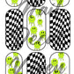 Drippin’ Smiley - Checkered Waterslide Nail Decals - Nail Wraps - Nail Designs - Nail Art