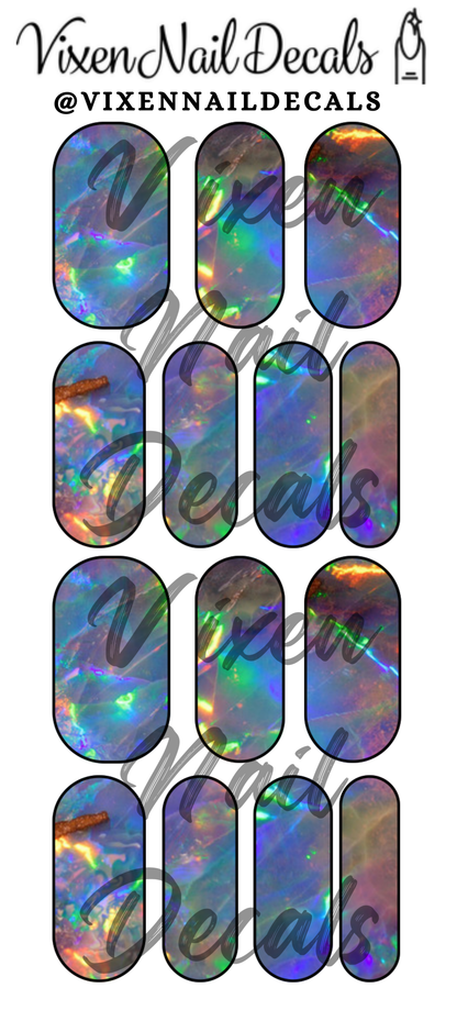 Opal - Crystal/Gem Waterslide Nail Decals - Nail Wraps - Nail Designs - Nail Art