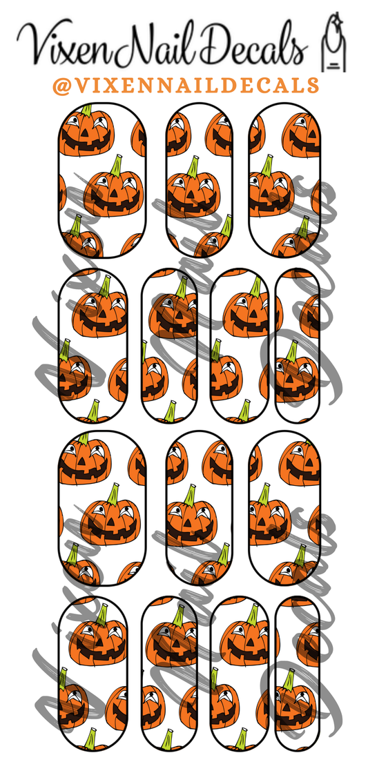 Pumpkins - Halloween Waterslide Nail Decals - Nail Wraps - Nail Designs - Nail Art