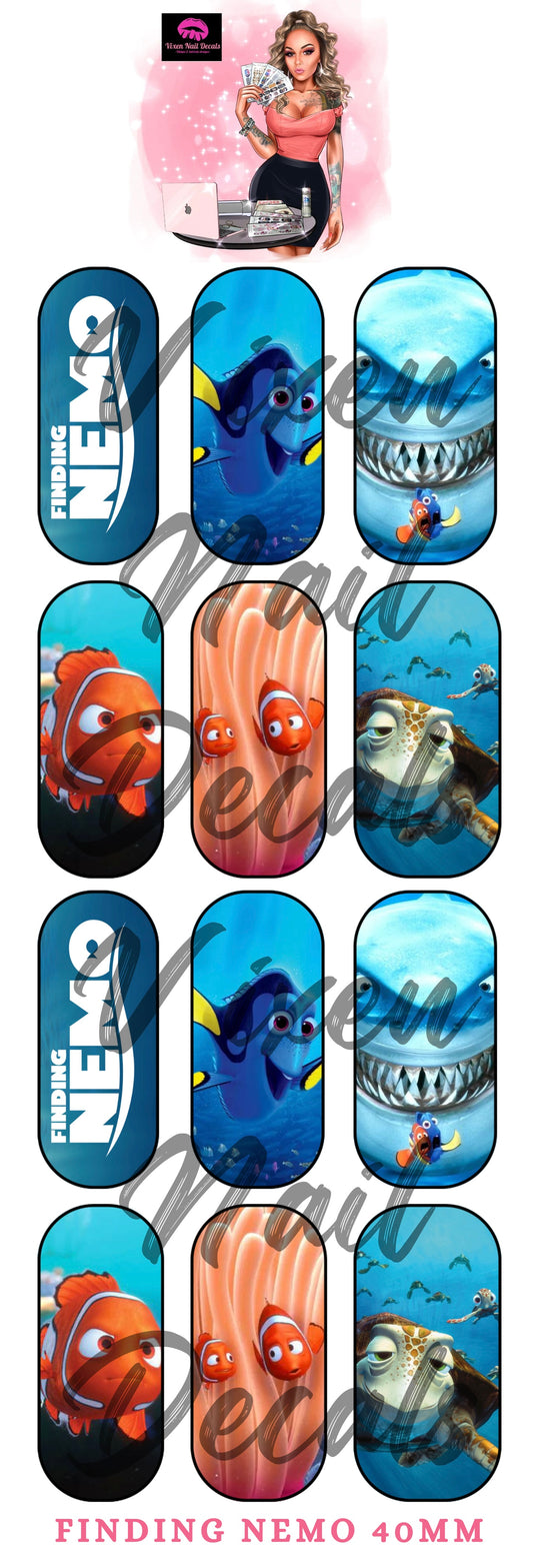 Nemo & Dory Waterslide Nail Decals - Nail Wraps - Nail Designs - Nail Art