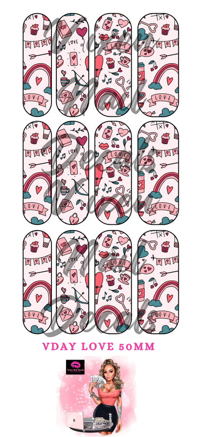 Valentine's Day - Love Waterslide Nail Decals - Nail Wraps - Nail Designs - Nail Art