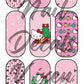 Kitty Christmas Waterslide Nail Decals - Nail Wraps - Nail Designs - Nail Art