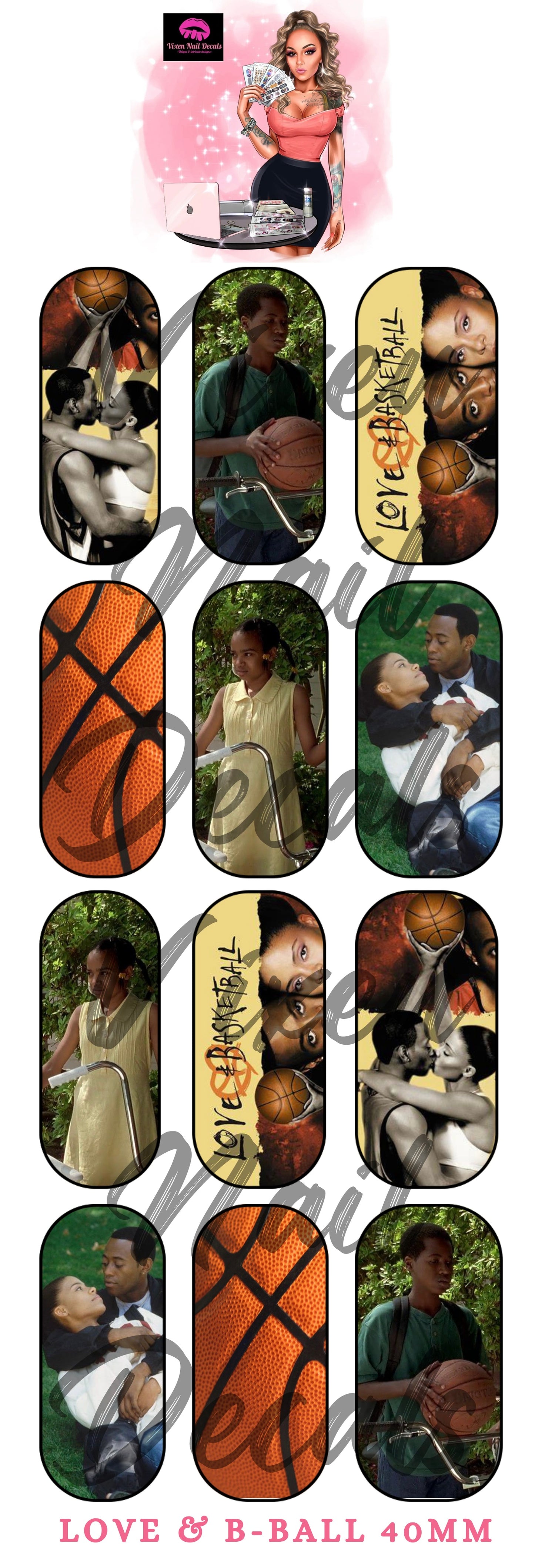 Love & Basketball - Movie Waterslide Nail Decals - Nail Wraps - Nail Designs - Nail Art