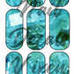 Aquamarine - Crystal Waterslide Nail Decals - Nail Wraps - Nail Designs - Nail Art