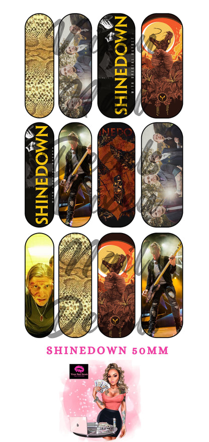 Shinedown - Rock Band Waterslide Nail Decals - Nail Wraps - Nail Designs - Nail Art