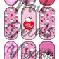 Kitty Valentine’s Day - Heart Waterslide Nail Decals - Nail Wraps - Nail Designs - Nail Art