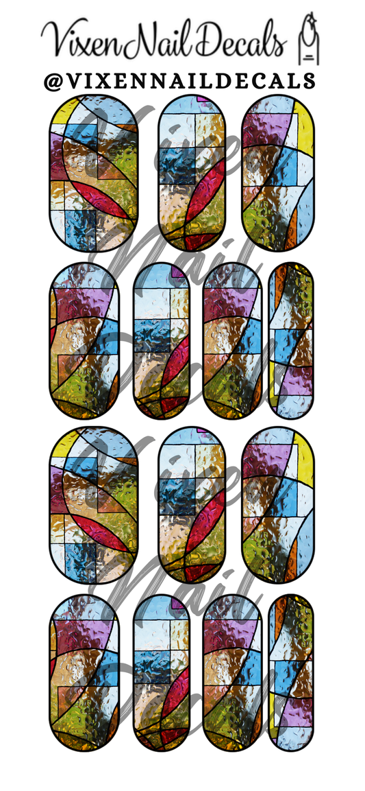 Stained Glass - Cathedral Waterslide Nail Decals - Nail Wraps - Nail Designs - Nail Art
