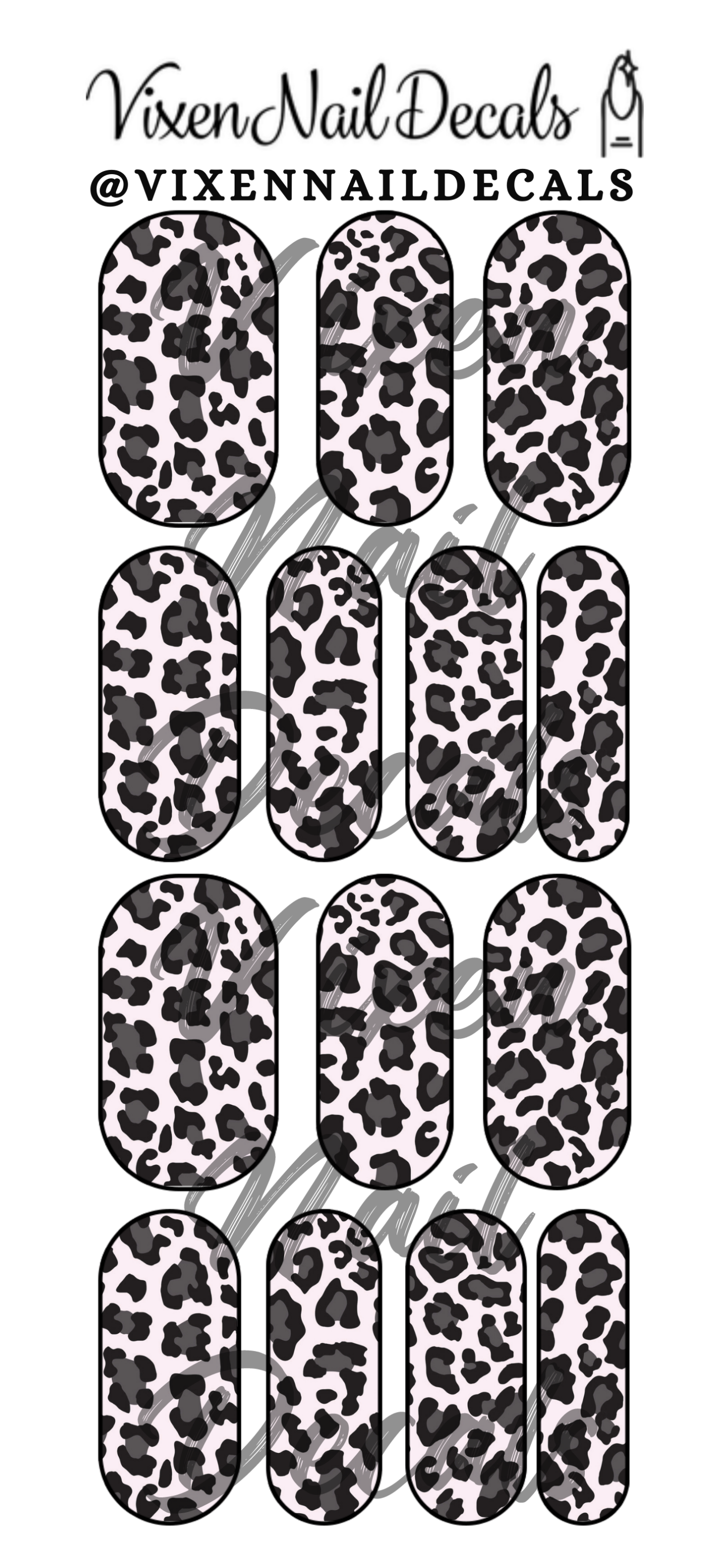 Cheetah Print Waterslide Nail Decals - Nail Wraps - Nail Designs - Nail Art