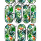 Tropical Flowers & Leaves Waterslide Nail Decals - Nail Wraps - Nail Designs - Nail Art